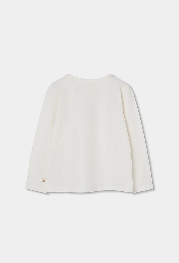 Maglietta in maglia bambina bianca con messaggio