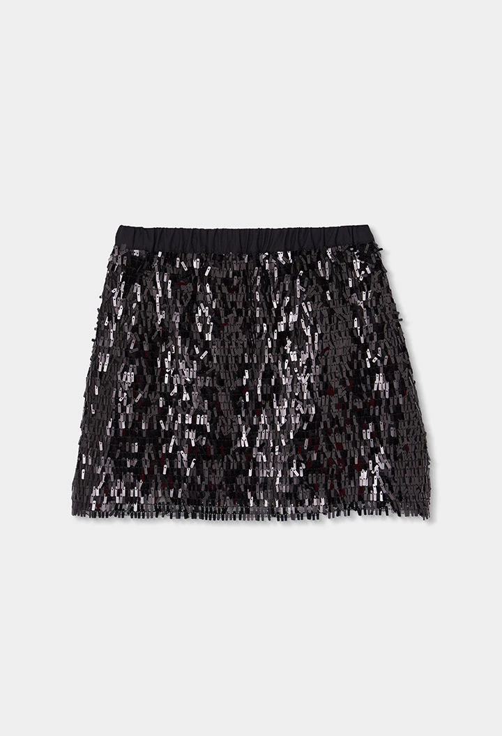 Black sequin tulle skirt