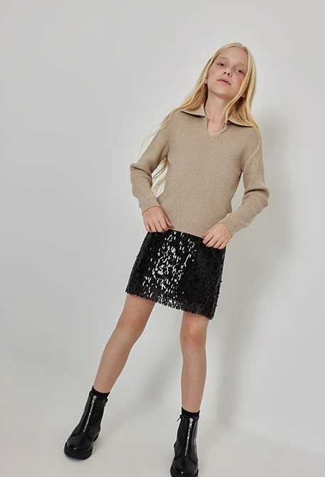 Jupe en tulle à sequins noire