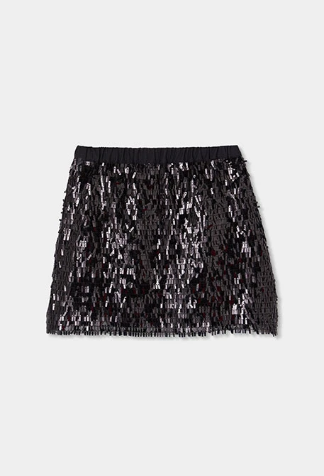 Gonna in tulle con paillettes nera