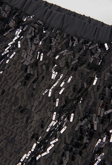 Gonna in tulle con paillettes nera