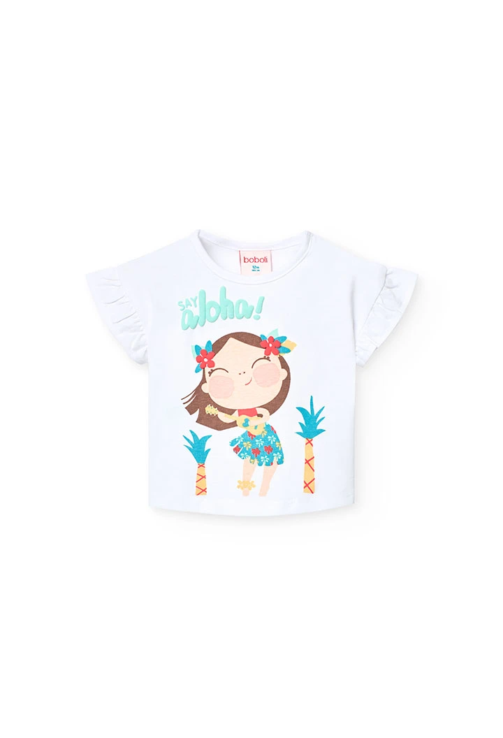 Baby Mädchen Strickshirt in Weiß