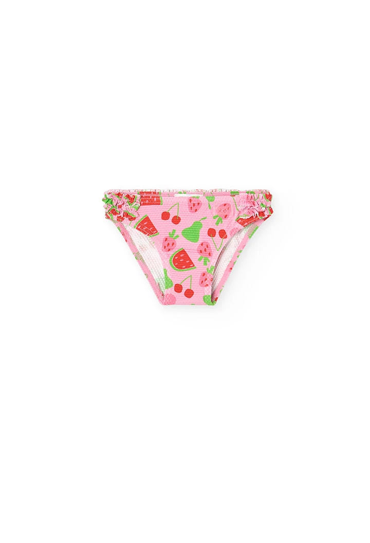 Badehose aus Polyamid für Baby-Mädchen mit Früchtemuster.