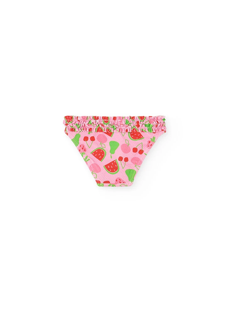 Badehose aus Polyamid für Baby-Mädchen mit Früchtemuster.