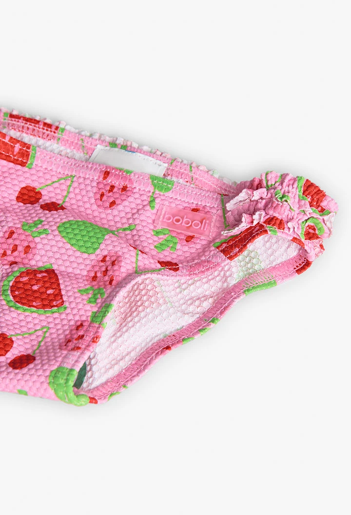 Badehose aus Polyamid für Baby-Mädchen mit Früchtemuster.