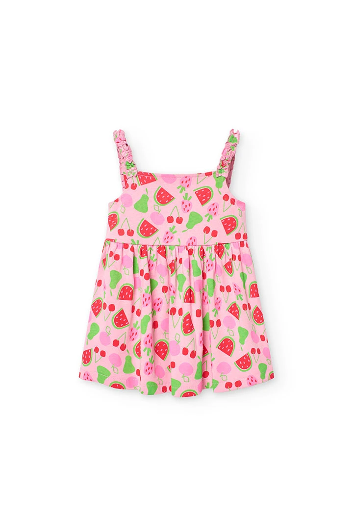 Baby knit dress with fruit print