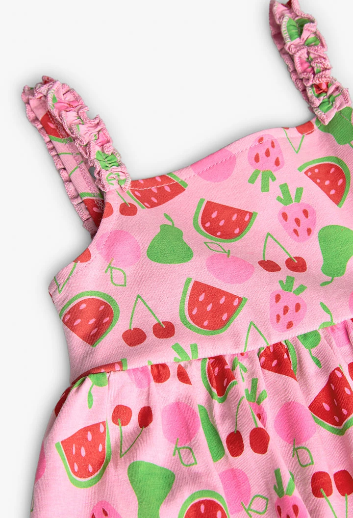 Baby knit dress with fruit print