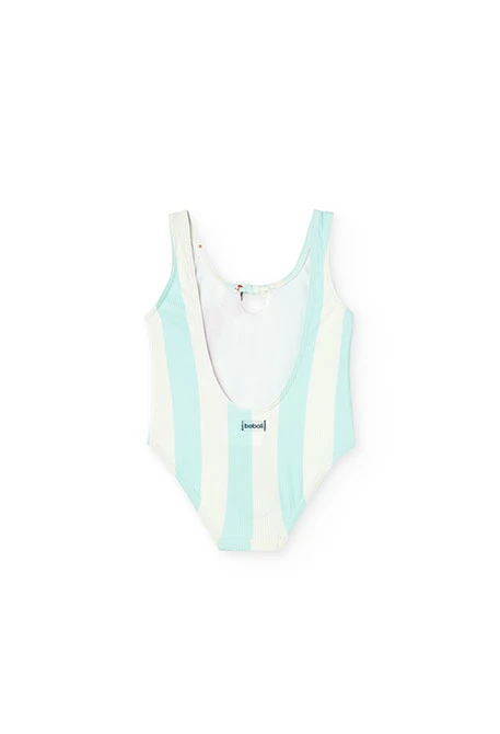 Maillot de bain en polyamide pour bébé fille en vert d\'eau avec motif de homard.