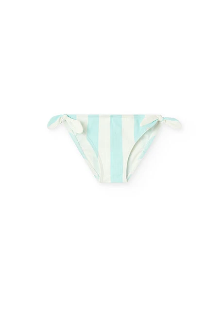 Culotte de bain en polyamide pour bébé fille rayé de couleur bleue et blanche
