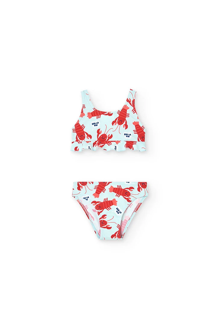 Bikini en polyamide pour bébé fille avec motif de homards