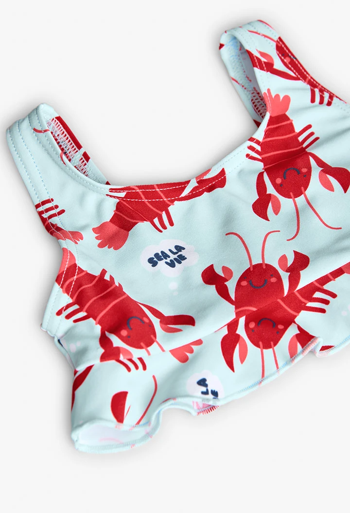 Bikini en polyamide pour bébé fille avec motif de homards
