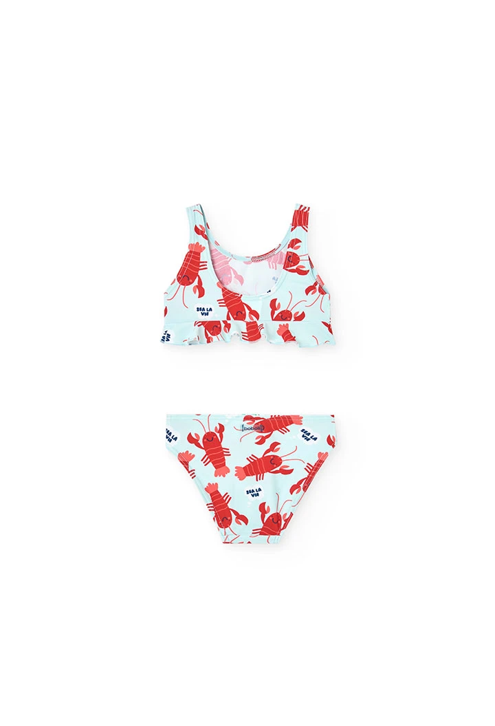 Bikini en polyamide pour bébé fille avec motif de homards