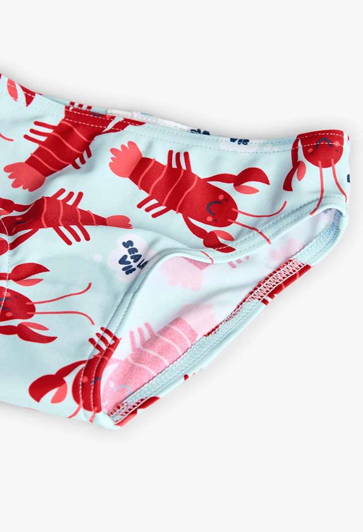 Bikini en polyamide pour bébé fille avec motif de homards