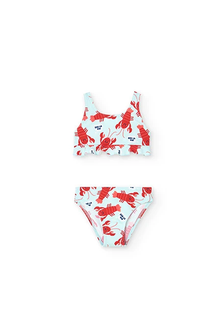 Bikini en polyamide pour bébé fille avec motif de homards