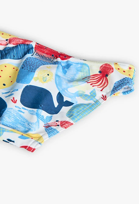 Fato de banho culote de poliamida para bebé menina com estampado