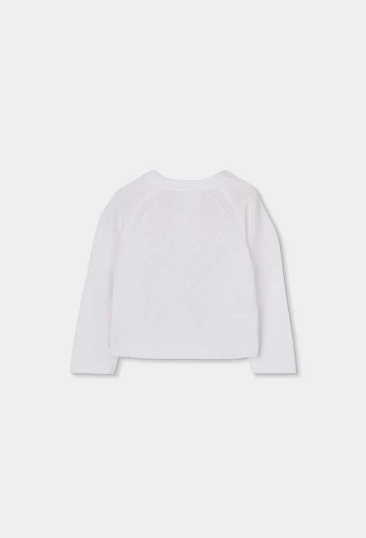 Cardigan in maglia bianco per neonato