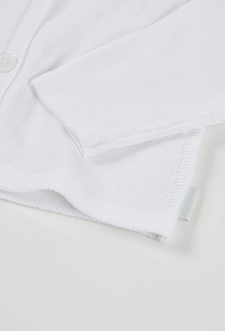 Chaqueta bebé de punto blanco