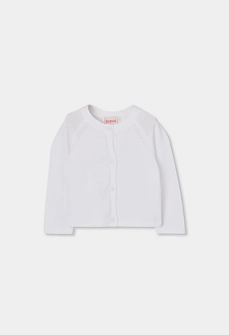 Weiße Strickjacke für Babys