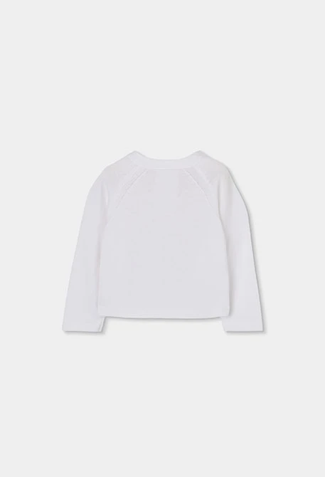 Chaqueta bebé de punto blanco