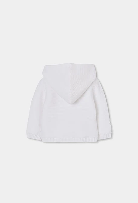 Chaqueta bebé algodón blanco capucha
