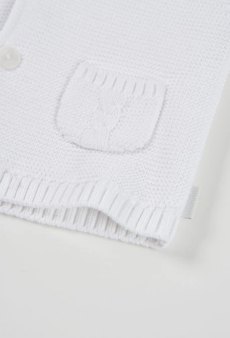 Baby cotton white jacket with hood