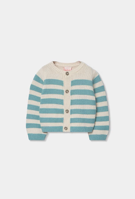 Green knit baby jacket
