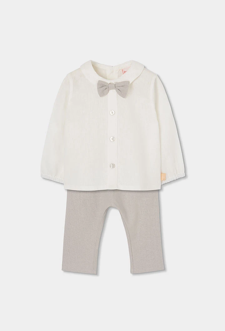 Ensemble en lin beige pour bébé