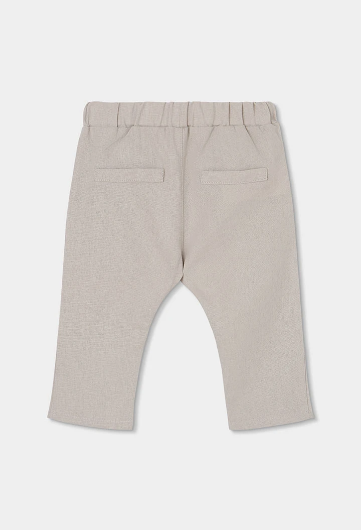 Completo lino beige neonato