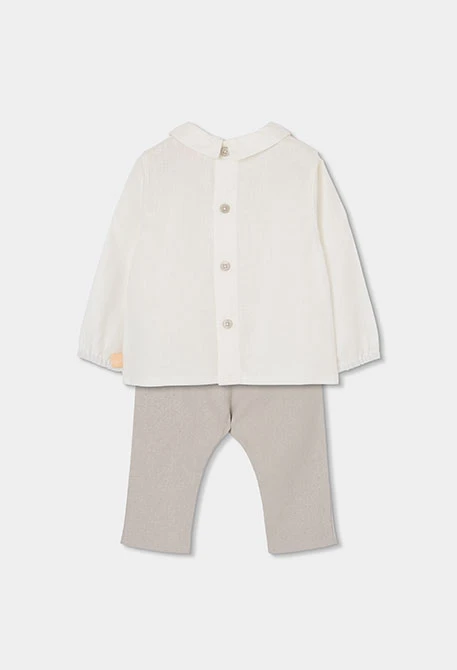 Beiges Leinen-Set für Baby