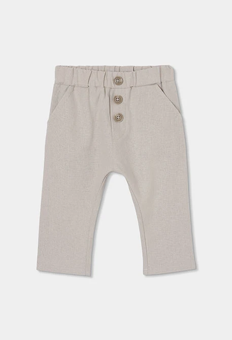 Beige linen baby set