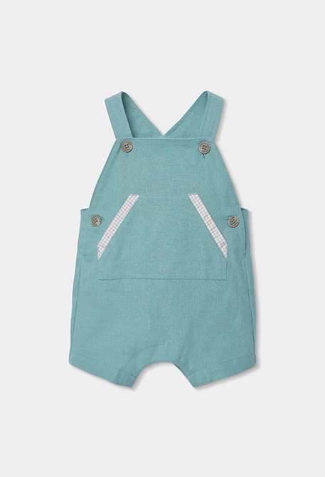 Conjunto bebé polo e jardineiras verdes