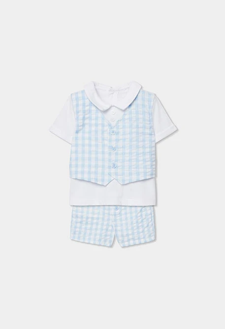 Conjunto bebé algodón cuadros