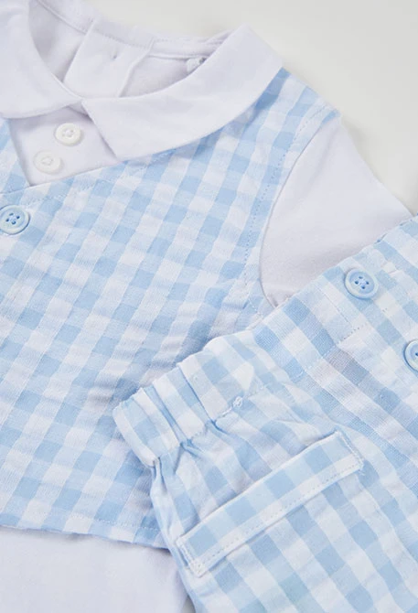 Conjunto bebé algodão xadrez