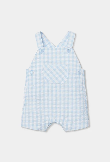 Babyset Polo und blaue kariertes Latzhose.