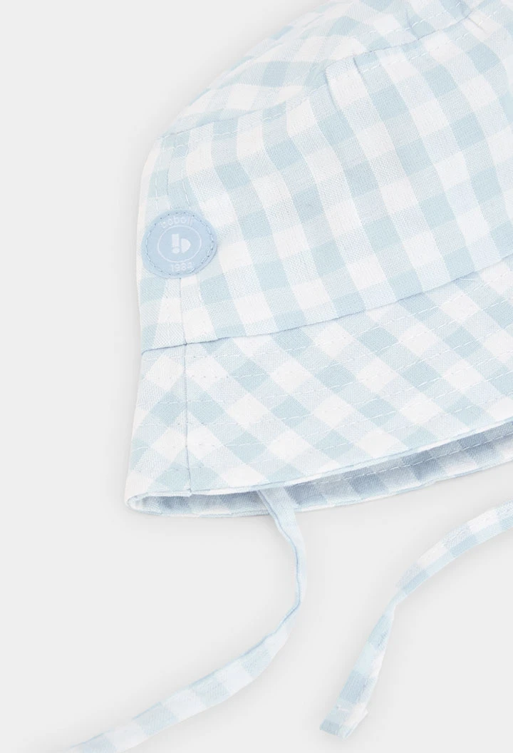 Baby-Mütze blau-weiß kariert