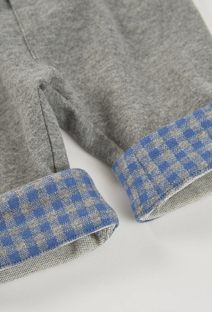 Ensemble maille bébé garçon gris chiné à carreaux