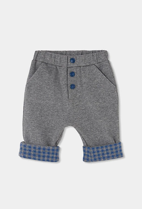 Grey Vigoureux Check Knit Baby Boy Set