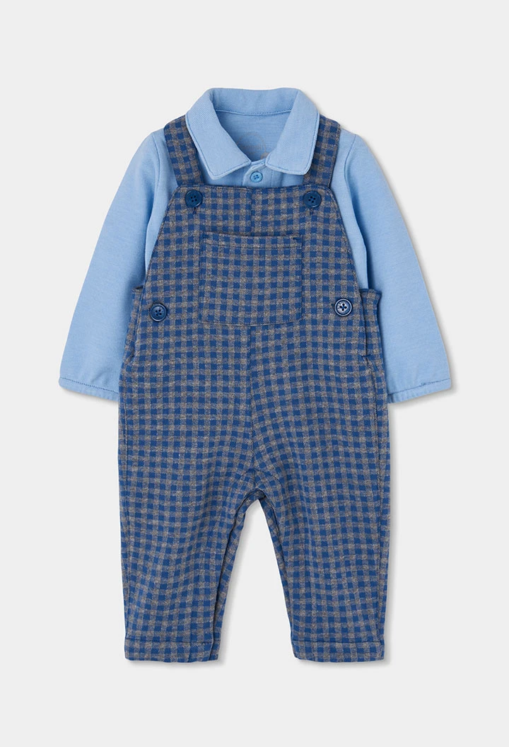 Conjunto punto bebé niño azul a cuadros