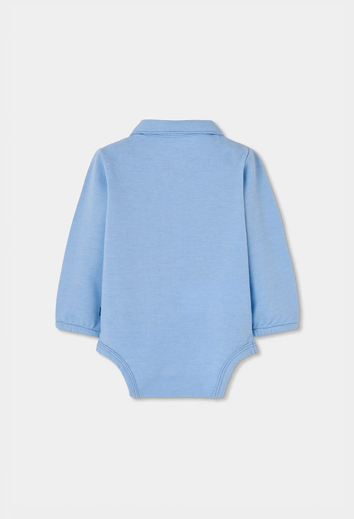 Blaues kariertes Baby-Strickset für Jungen