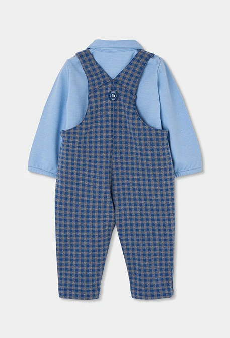 Baby boy blue checked knitted set