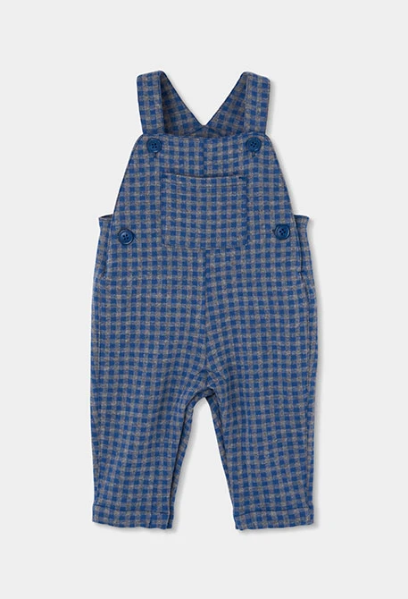 Baby boy blue checked knitted set