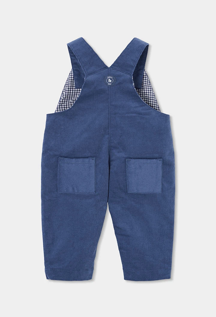 Conjunto bebé niño azul peto y camisa vichy