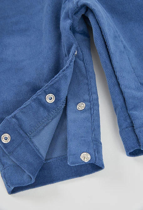 Blue vichy dungaree and shirt baby boy set