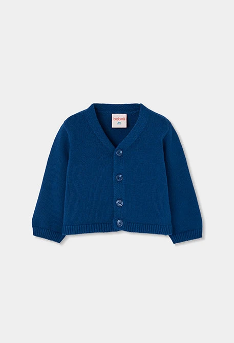 Baby blue knitted jacket with buttons