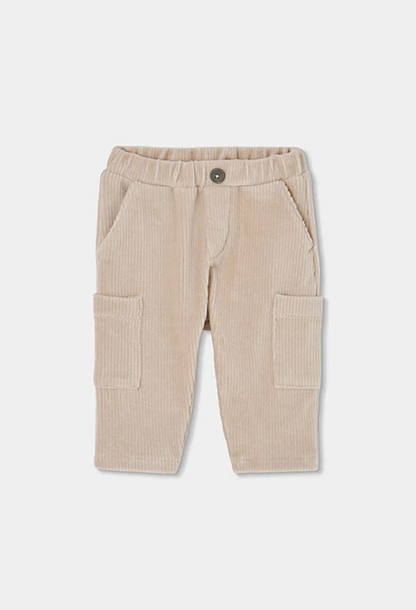 Beige hedgehog print knitted baby boy set