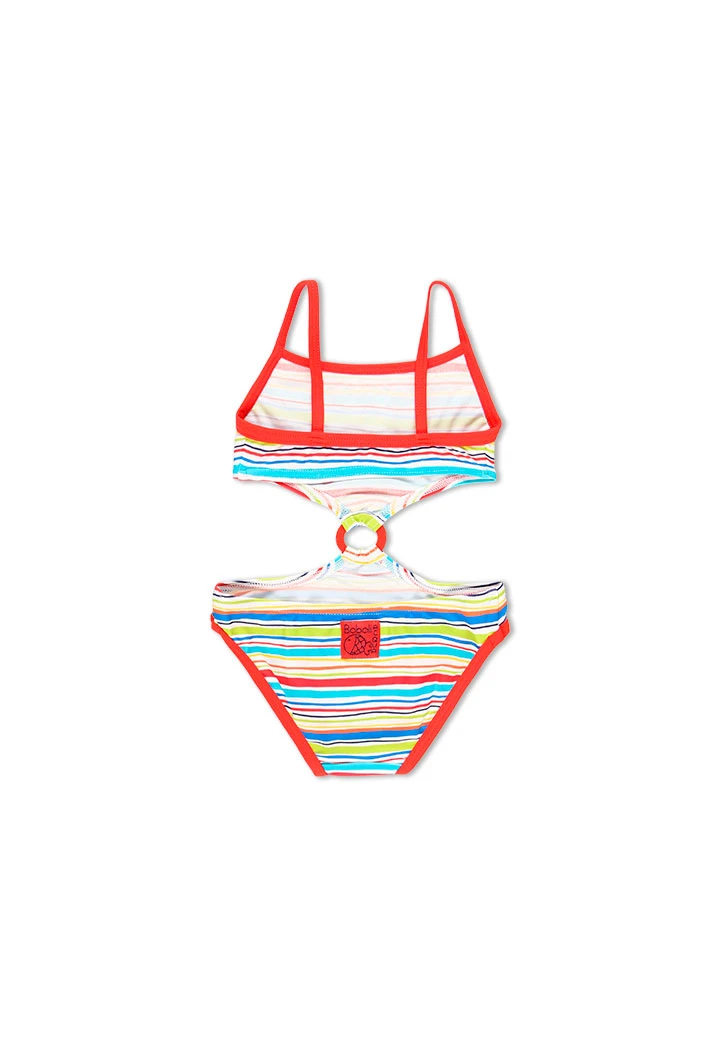 Maillot de bain polyamide à rayures pour bébé fille