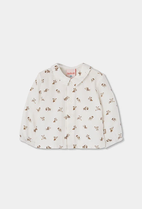 Ensemble bébé garçon beige imprimé chiens