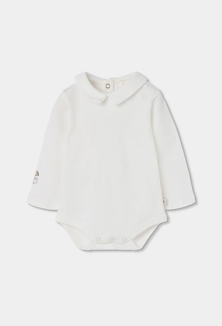 Conjunto punto bebé niño beige con perrito