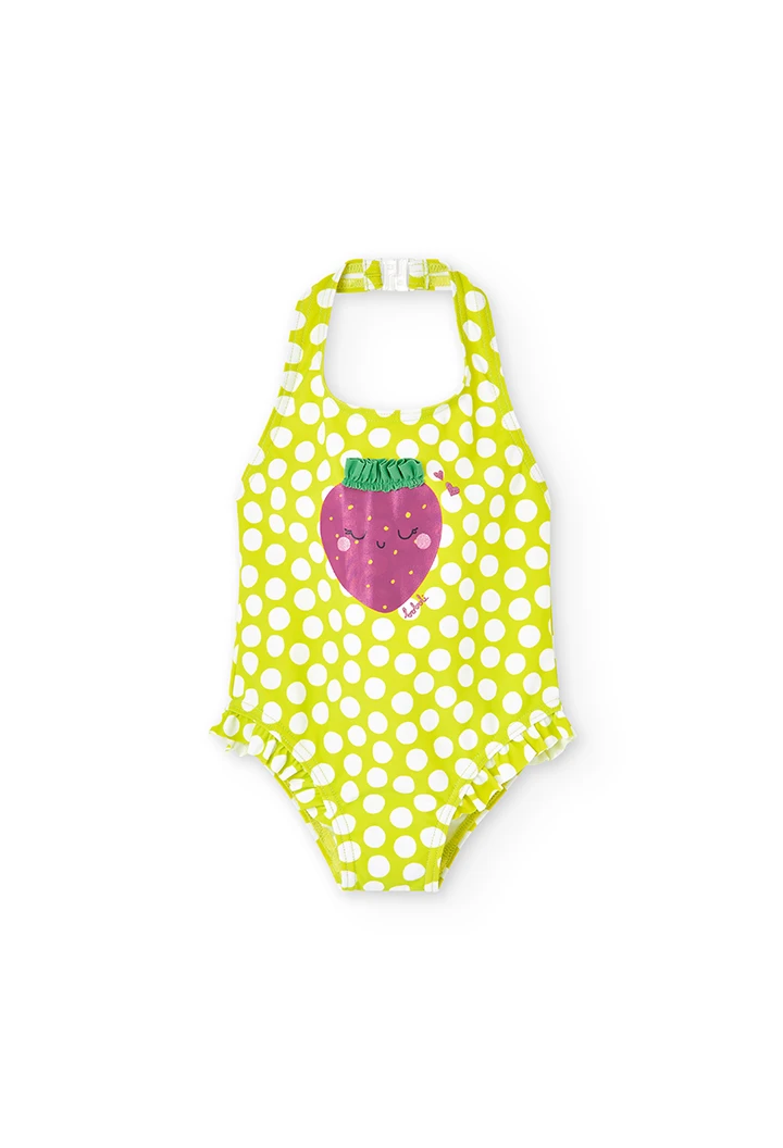 Bañador topos de bebé niña