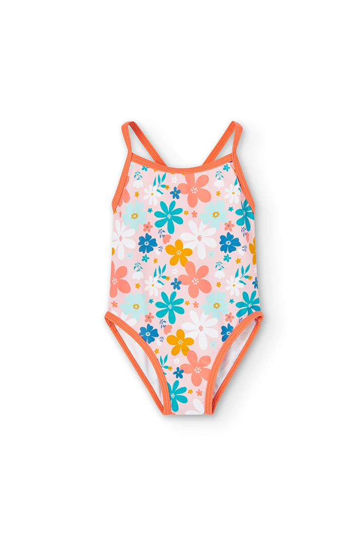 Maillot de bain polyamide fleurs pour bébé fille